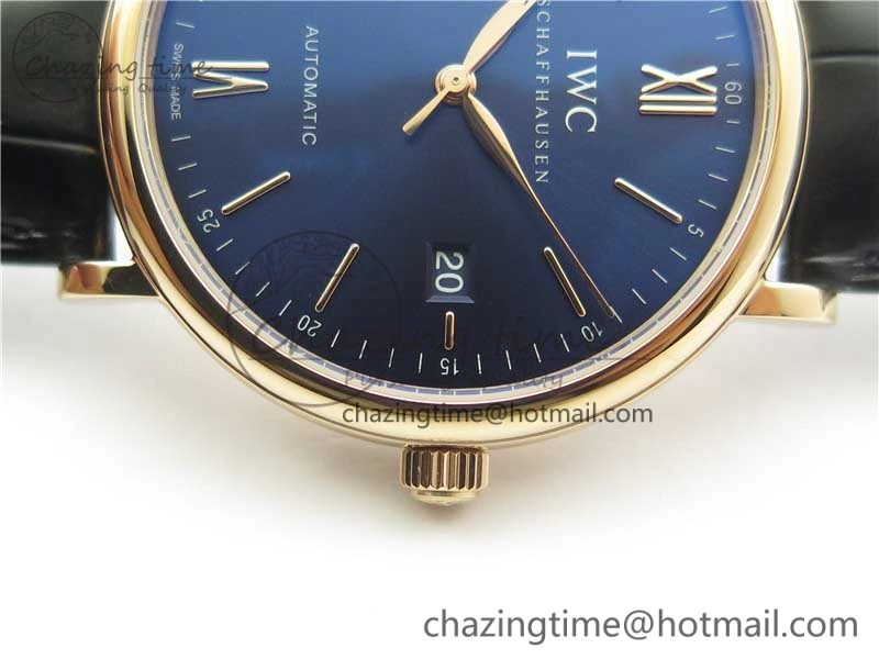 Portofino Automatic RG IW356522 FKF 1:1 Best Edition Blue Dial on Black Croco Strap A2892