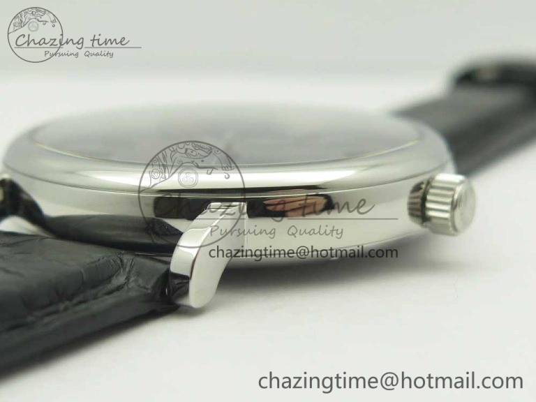 Portofino Automatic SS AF 1:1 Best Edition Black Dial on Black Croco Leather Strap A2892