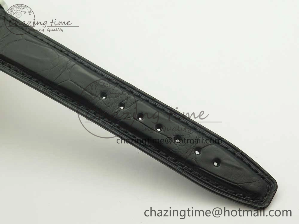 Portofino Automatic SS AF 1:1 Best Edition Black Dial on Black Croco Leather Strap A2892