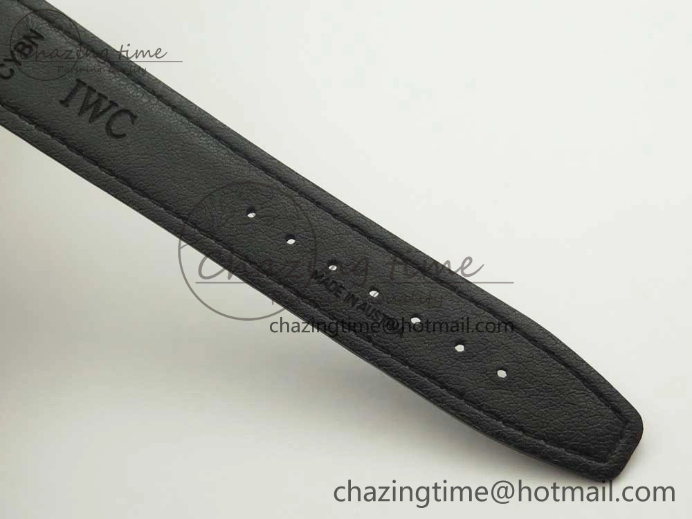 Portofino Automatic SS AF 1:1 Best Edition Black Dial on Black Croco Leather Strap A2892