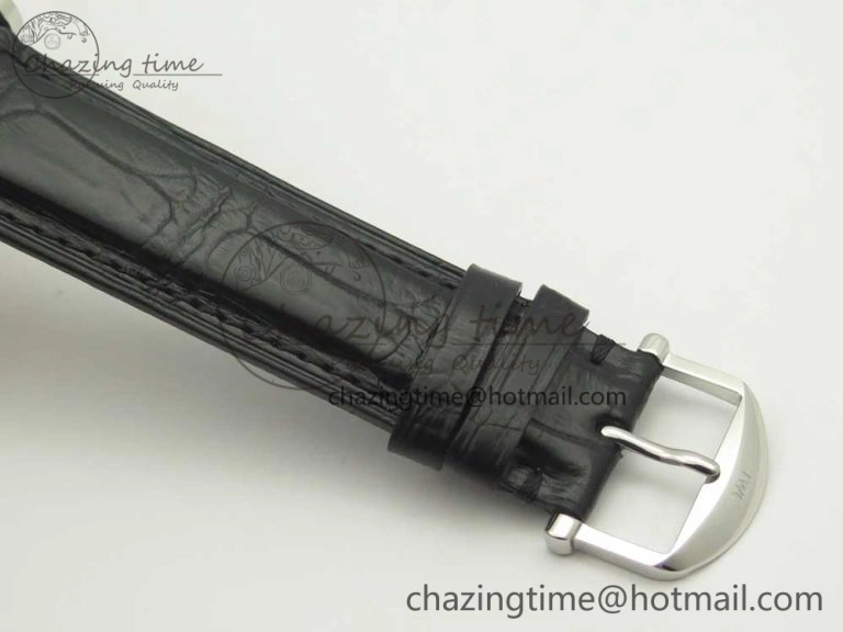 Portofino Automatic SS AF 1:1 Best Edition Black Dial on Black Croco Leather Strap A2892