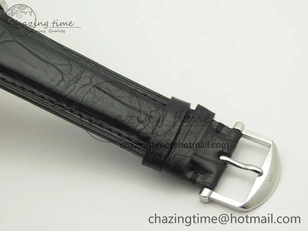 Portofino Automatic SS AF 1:1 Best Edition Black Dial on Black Croco Leather Strap A2892
