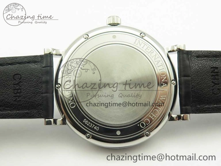 Portofino Automatic SS AF 1:1 Best Edition Black Dial on Black Croco Leather Strap A2892