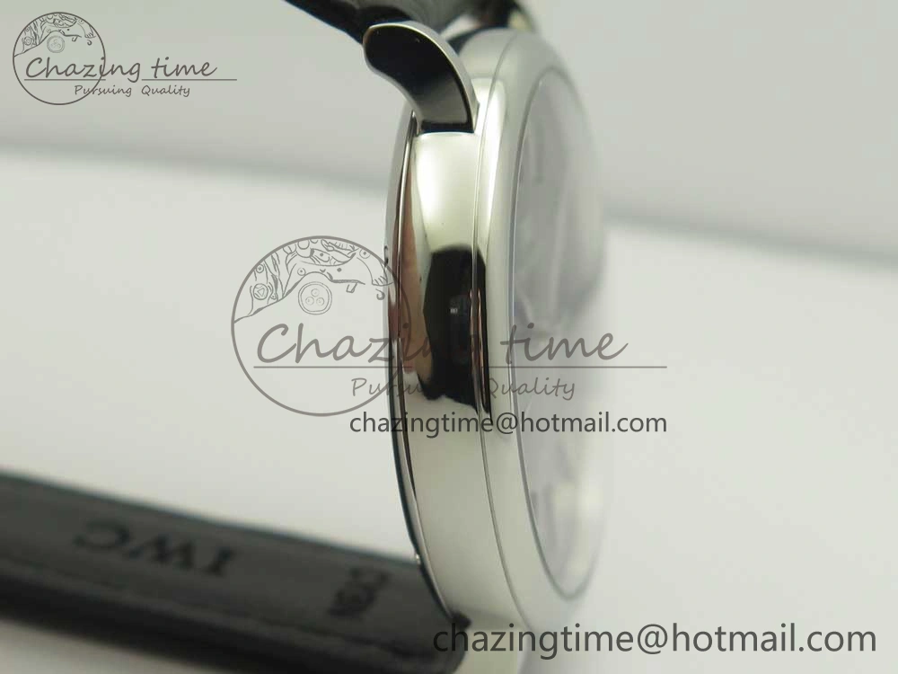 Portofino Automatic SS AF 1:1 Best Edition Black Dial on Black Croco Leather Strap A2892