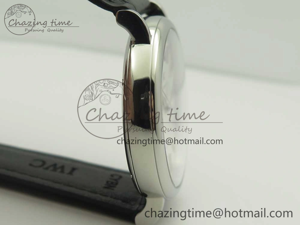 Portofino Automatic SS AF 1:1 Best Edition White Dial on Black Croco Leather Strap A2892