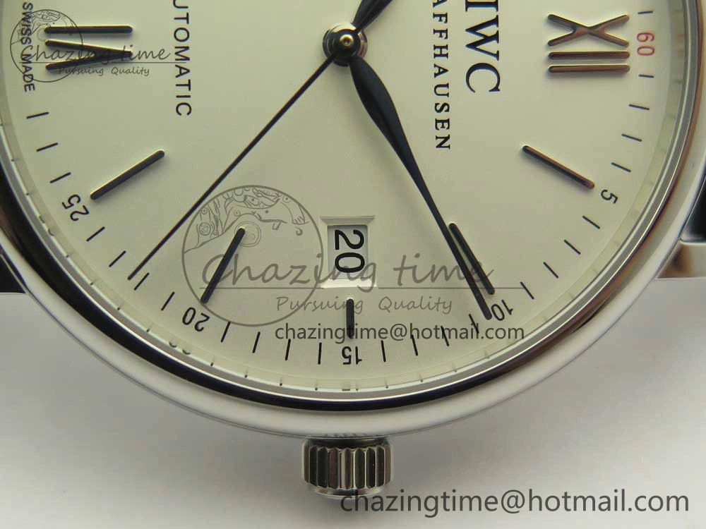 Portofino Automatic SS AF 1:1 Best Edition White Dial on Black Croco Leather Strap A2892