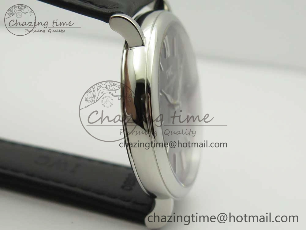 Portofino Automatic SS FKF 1:1 Best Edition Black Dial on Black Leather Strap A2892