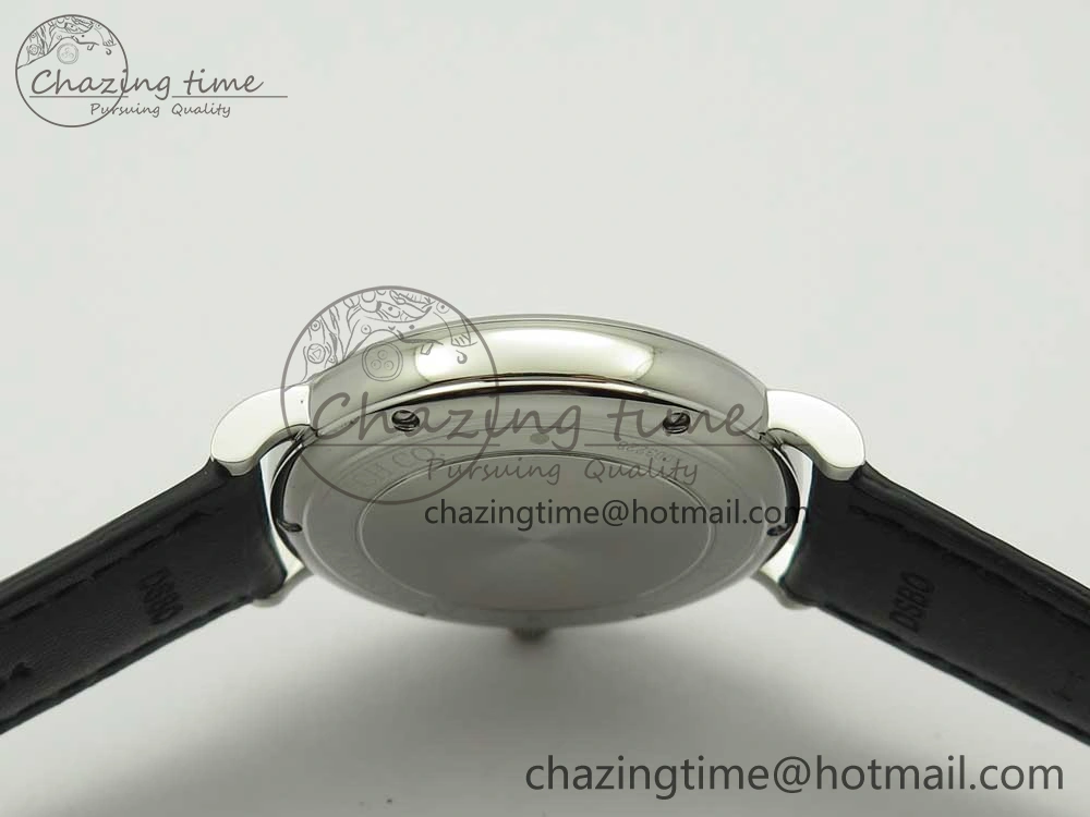Portofino Automatic SS FKF 1:1 Best Edition White Dial RG Markers on Black Leather Strap A2892
