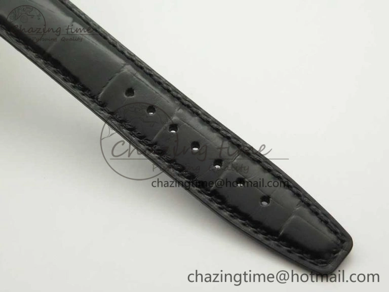 Portofino Automatic SS FKF 1:1 Best Edition White Dial RG Markers on Black Leather Strap A2892