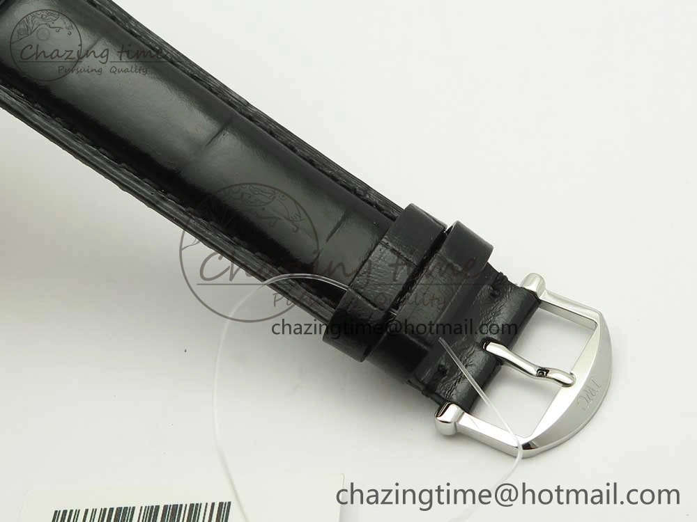 Portofino Automatic SS FKF 1:1 Best Edition White Dial RG Markers on Black Leather Strap A2892