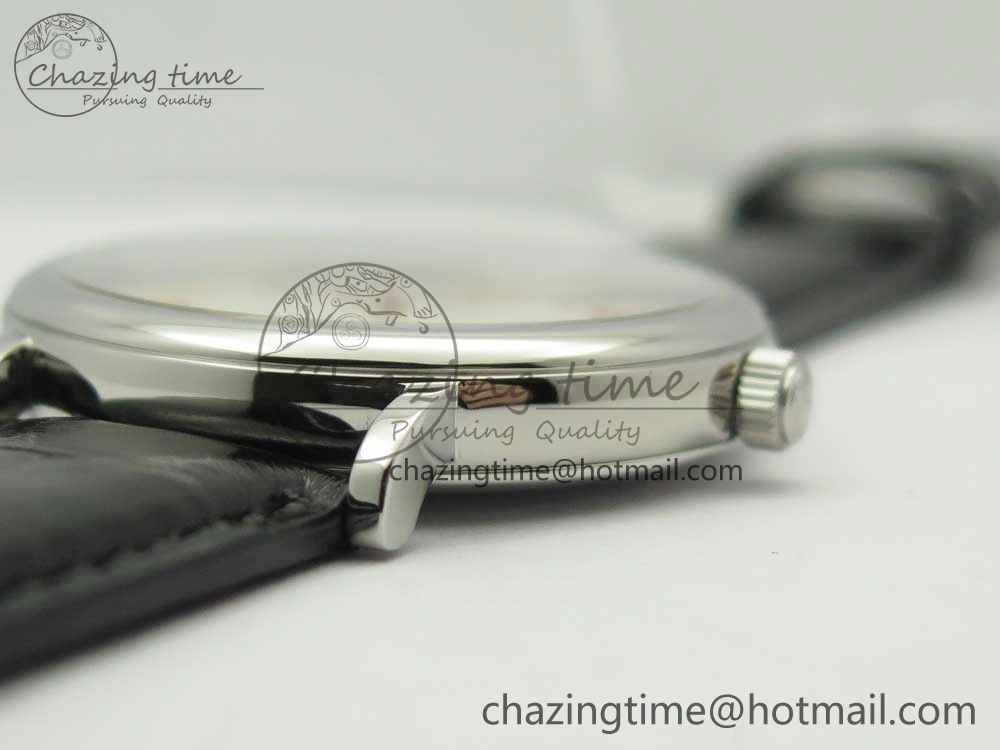 Portofino Automatic SS FKF 1:1 Best Edition White Dial RG Markers on Black Leather Strap A2892