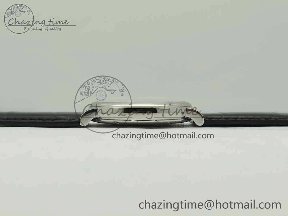 Portofino Automatic SS FKF 1:1 Best Edition White Dial RG Markers on Black Leather Strap A2892