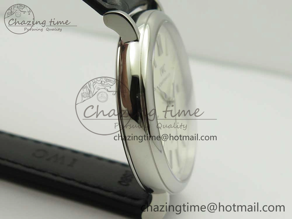 Portofino Automatic SS FKF 1:1 Best Edition White Dial SS Markers on Black Leather Strap A2892