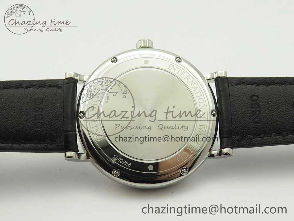 Portofino Automatic SS FKF 1:1 Best Edition White Dial SS Markers on Black Leather Strap A2892