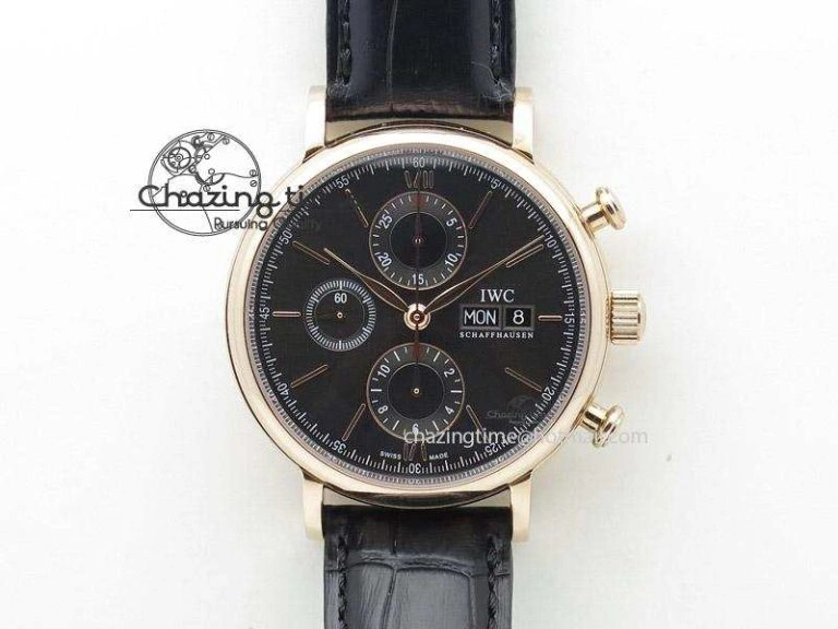 Portofino Automatic SS IW356523 FKF 1:1 Best Edition Blue Dial on Black Croco Strap A2892