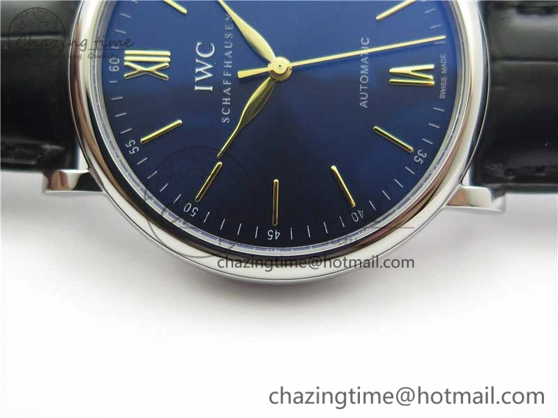 Portofino Automatic SS IW356523 FKF 1:1 Best Edition Blue Dial on Black Croco Strap A2892