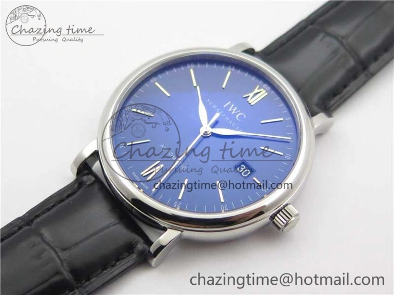 Portofino Automatic SS IW356523 FKF 1:1 Best Edition Blue Dial on Black Croco Strap A2892