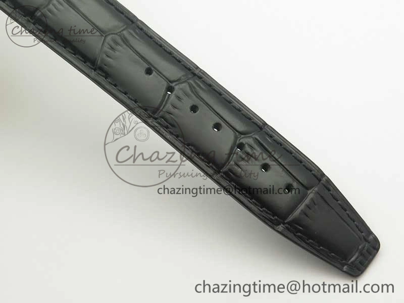 Portofino Automatic SS MKF 1:1 Best Edition Black Dial On Black Leather Strap MIYOTA 9015 V5