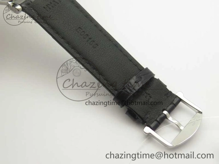 Portofino Automatic SS MKF 1:1 Best Edition Black Dial On Black Leather Strap MIYOTA 9015 V5