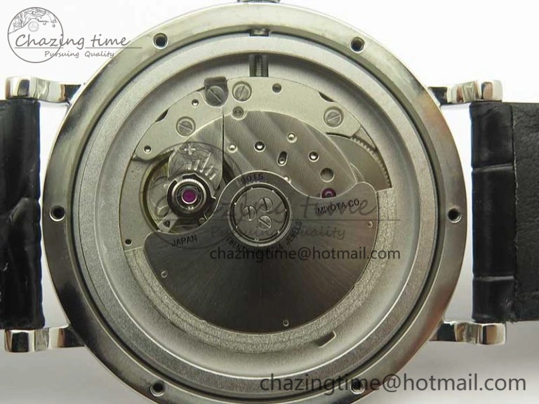 Portofino Automatic SS MKF 1:1 Best Edition Black Dial On Black Leather Strap MIYOTA 9015 V5
