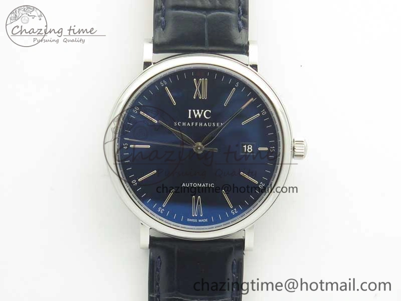 Portofino Automatic SS MKF 1:1 Best Edition Blue Dial On Blue Leather Strap MIYOTA 9015 V5