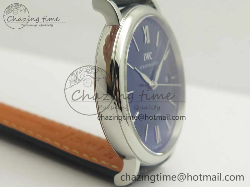 Portofino Automatic SS MKF 1:1 Best Edition Blue Dial On Blue Leather Strap MIYOTA 9015 V5