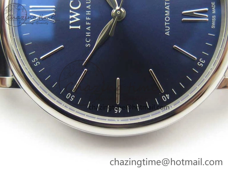 Portofino Automatic SS MKF 1:1 Best Edition Blue Dial On Blue Leather Strap MIYOTA 9015 V5