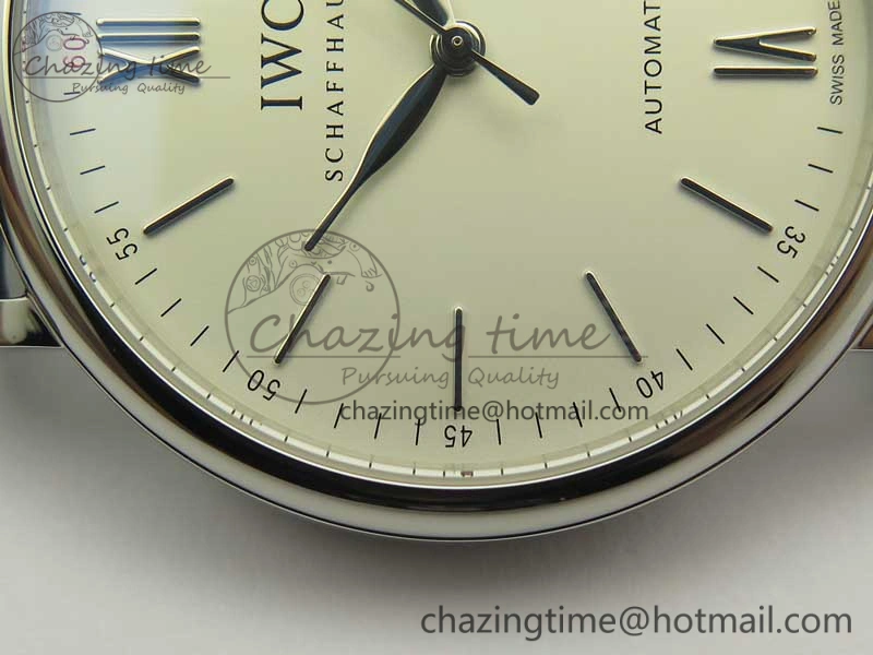 Portofino Automatic SS MKF 1:1 Best Edition White Dial On Black Leather Strap MIYOTA 9015 V5