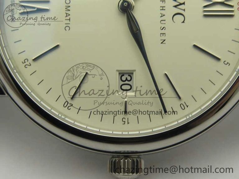 Portofino Automatic SS MKF 1:1 Best Edition White Dial On Black Leather Strap MIYOTA 9015 V5