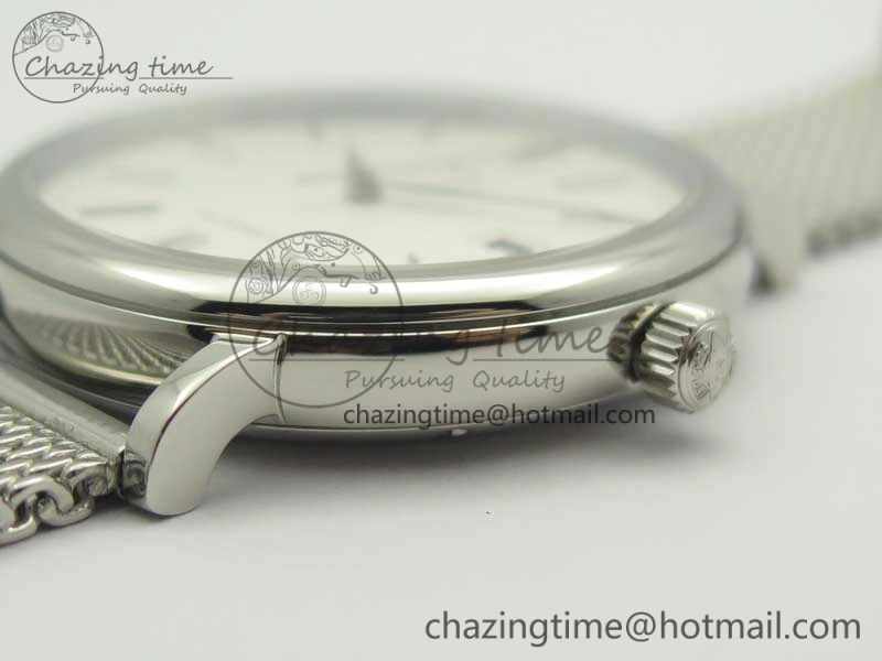 Portofino Automatic SS MKF 1:1 Best Edition White Dial On SS Mesh Bracelet A2892 V4