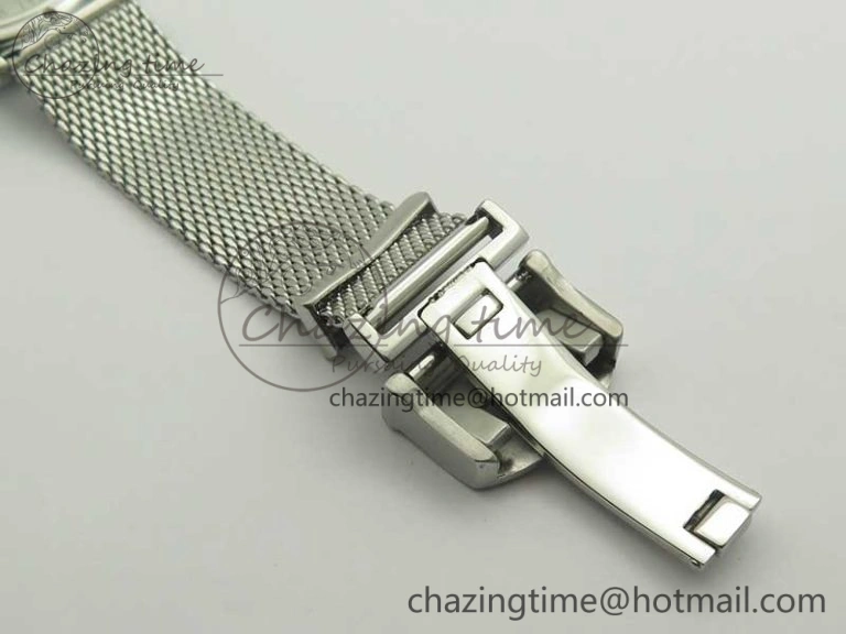 Portofino Automatic SS MKF 1:1 Best Edition White Dial On SS Mesh Bracelet A2892 V4