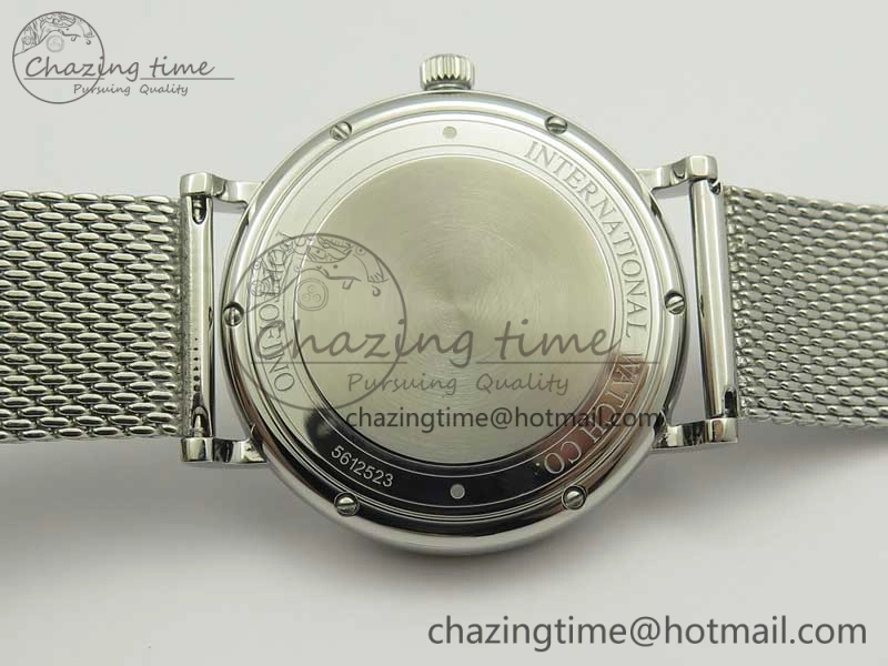Portofino Automatic SS MKF 1:1 Best Edition White Dial On SS Mesh Bracelet A2892 V4