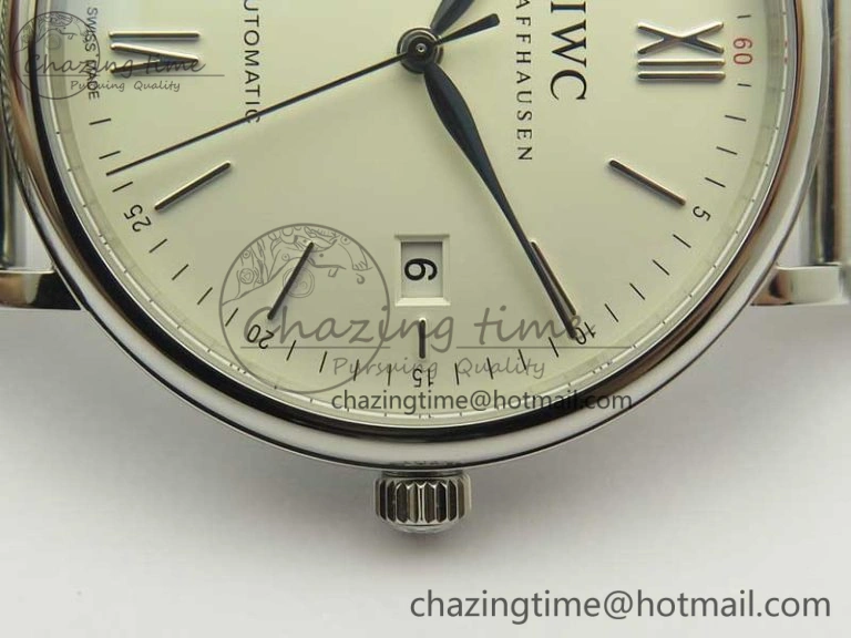 Portofino Automatic SS MKF 1:1 Best Edition White Dial On SS Mesh Bracelet A2892 V4