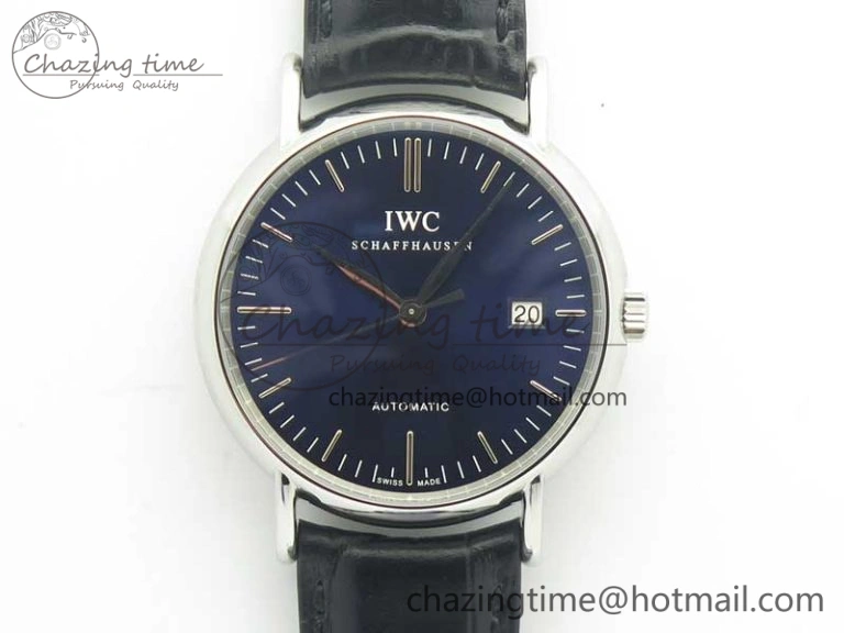 Portofino Automatic SS TWF 1:1 Best Edition Blue Dial on Black Leather Strap A2892