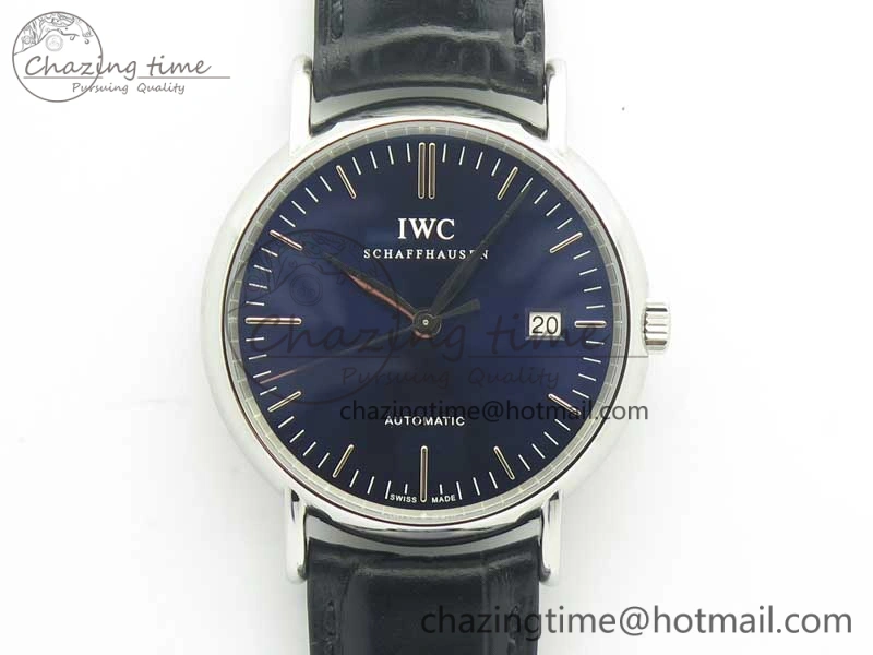 Portofino Automatic SS TWF 1:1 Best Edition Blue Dial on Black Leather Strap A2892