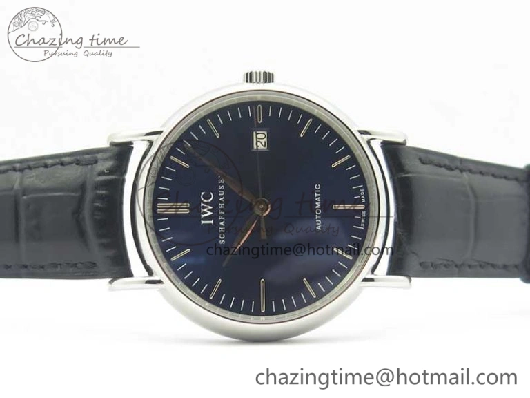 Portofino Automatic SS TWF 1:1 Best Edition Blue Dial on Black Leather Strap A2892
