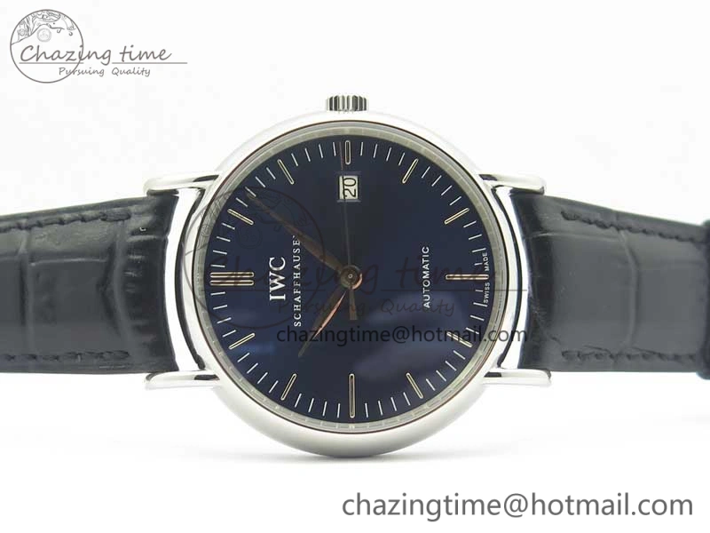 Portofino Automatic SS TWF 1:1 Best Edition Blue Dial on Black Leather Strap A2892