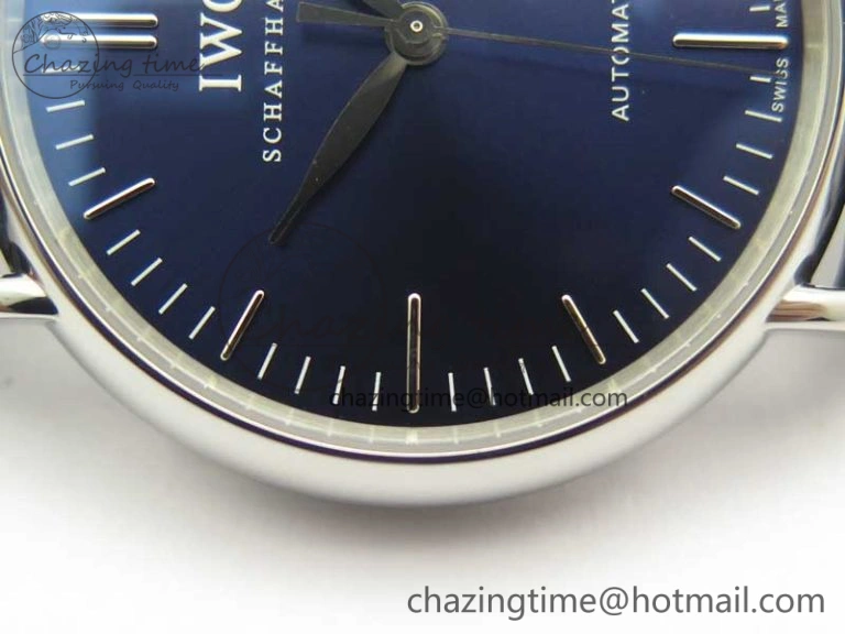 Portofino Automatic SS TWF 1:1 Best Edition Blue Dial on Black Leather Strap A2892