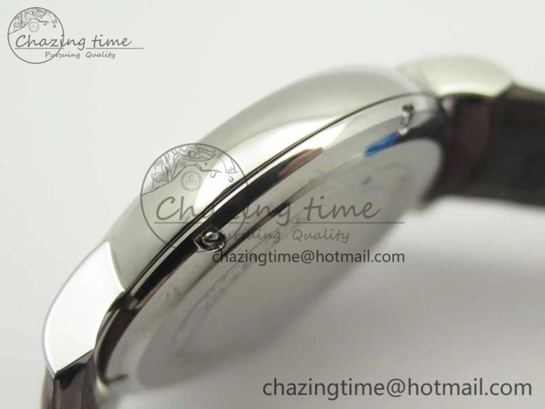 Portofino Automatic SS TWF 1:1 Best Edition Silver Dial Gold Markers on Brown Leather Strap A2892