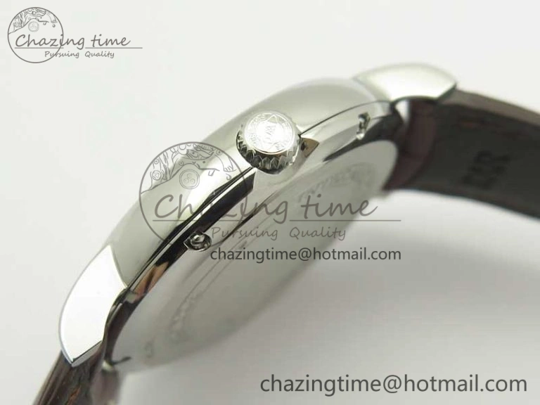 Portofino Automatic SS TWF 1:1 Best Edition Silver Dial Gold Markers on Brown Leather Strap A2892