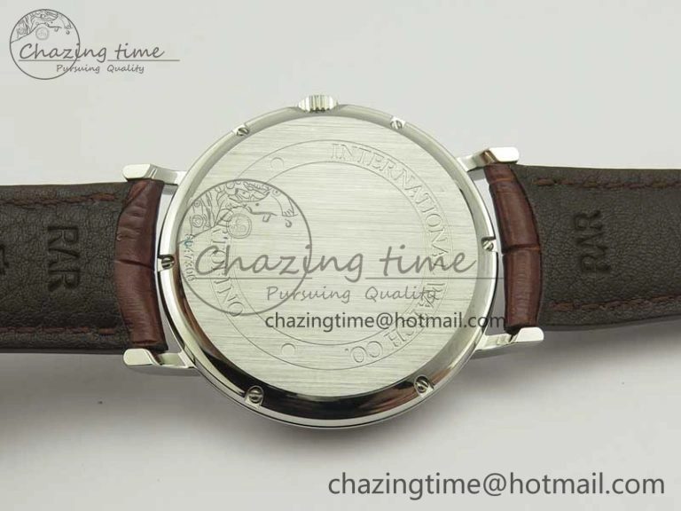 Portofino Automatic SS TWF 1:1 Best Edition Silver Dial Gold Markers on Brown Leather Strap A2892