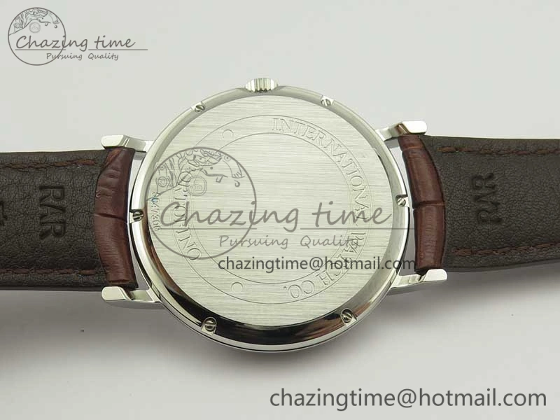 Portofino Automatic SS TWF 1:1 Best Edition Silver Dial Gold Markers on Brown Leather Strap A2892