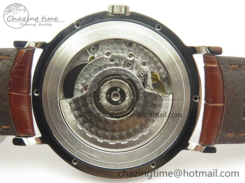 Portofino Automatic SS TWF 1:1 Best Edition Silver Dial Gold Markers on Brown Leather Strap A2892