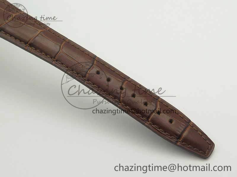 Portofino Automatic SS TWF 1:1 Best Edition Silver Dial Gold Markers on Brown Leather Strap A2892