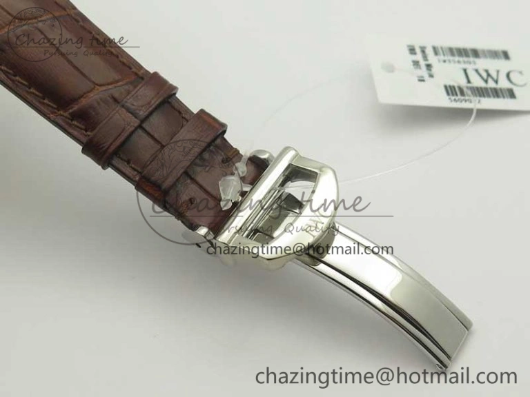 Portofino Automatic SS TWF 1:1 Best Edition Silver Dial Gold Markers on Brown Leather Strap A2892