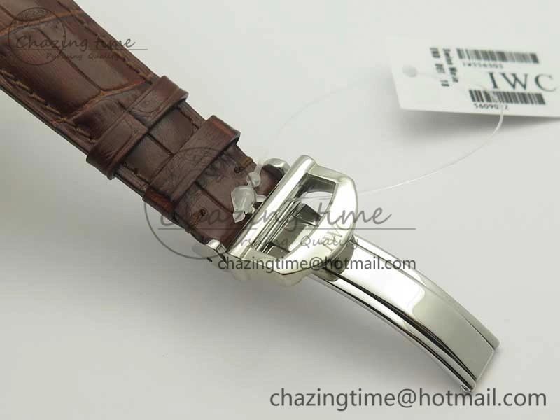 Portofino Automatic SS TWF 1:1 Best Edition Silver Dial Gold Markers on Brown Leather Strap A2892