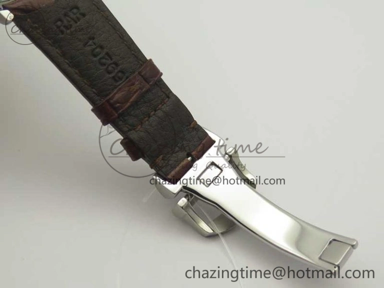 Portofino Automatic SS TWF 1:1 Best Edition Silver Dial Gold Markers on Brown Leather Strap A2892