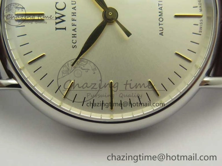 Portofino Automatic SS TWF 1:1 Best Edition Silver Dial Gold Markers on Brown Leather Strap A2892