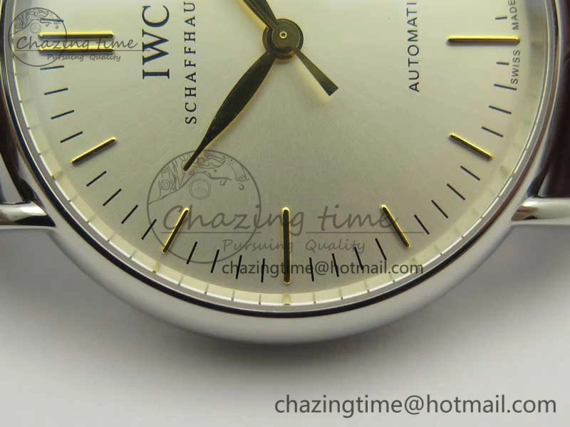 Portofino Automatic SS TWF 1:1 Best Edition Silver Dial Gold Markers on Brown Leather Strap A2892