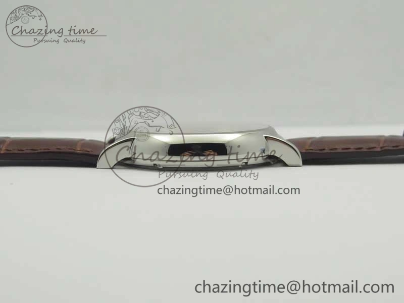 Portofino Automatic SS TWF 1:1 Best Edition Silver Dial Gold Markers on Brown Leather Strap A2892